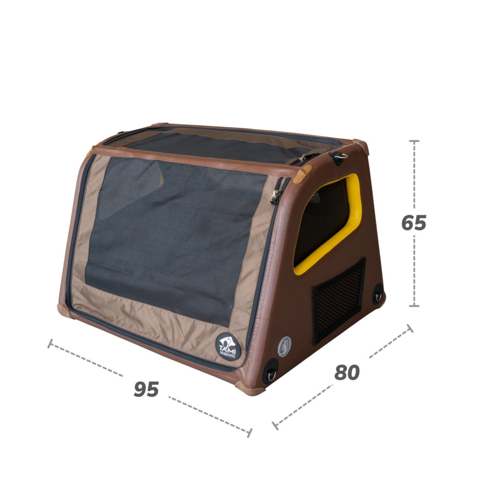 The TAMI dog box trunk L and its dimensions (width x depth x height) in detail.