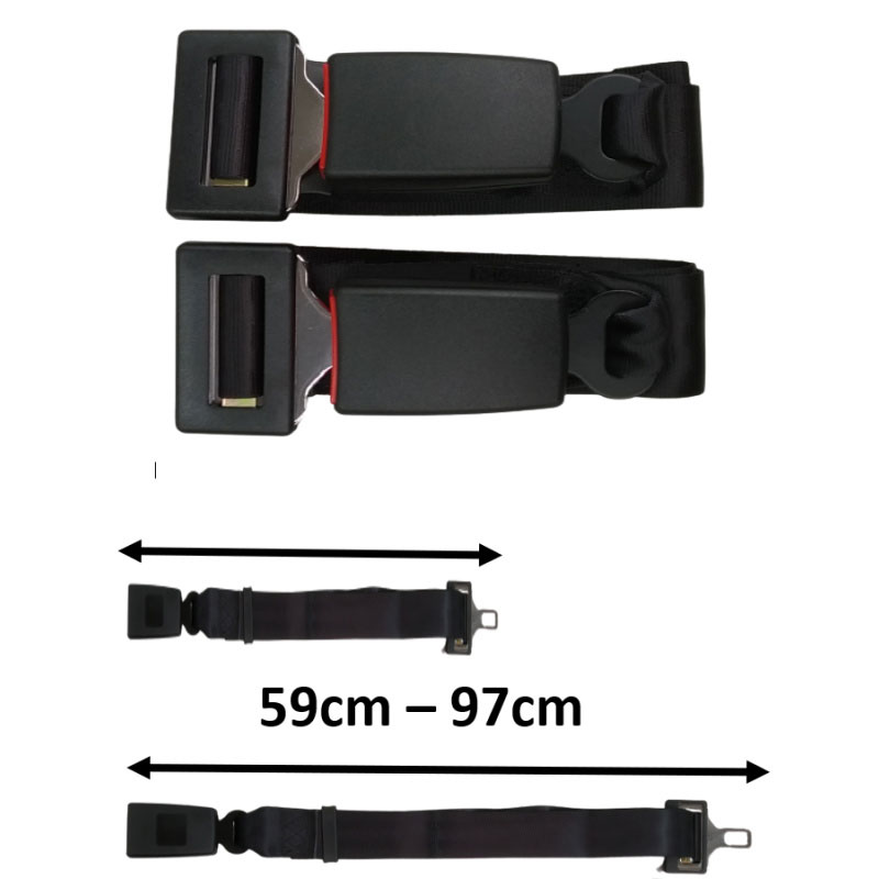 Set of 2 universal seat belt extension adjustment range 59cm-97cm length